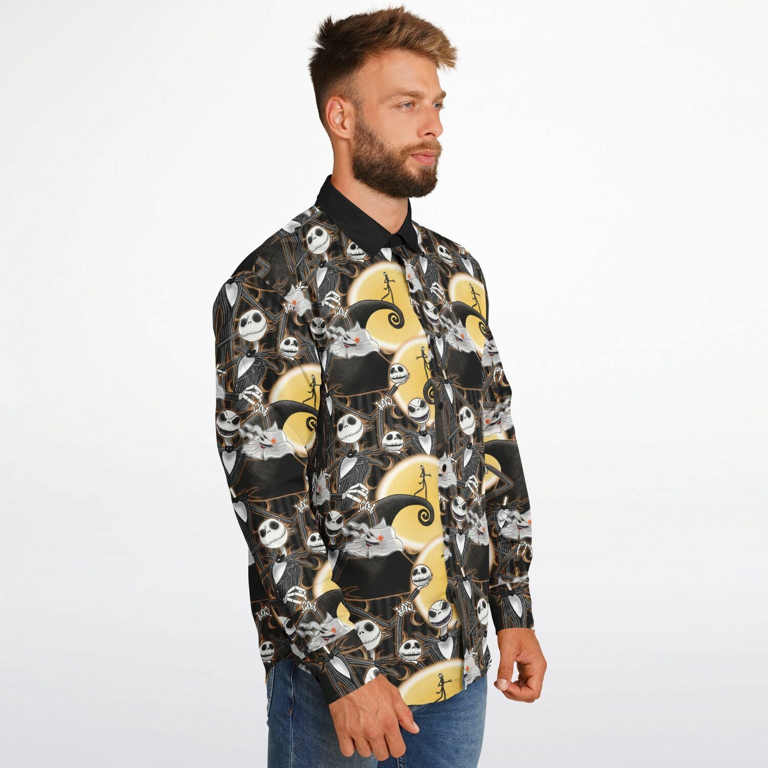 Jack Skellington - Long Sleeve Button Down Shirt