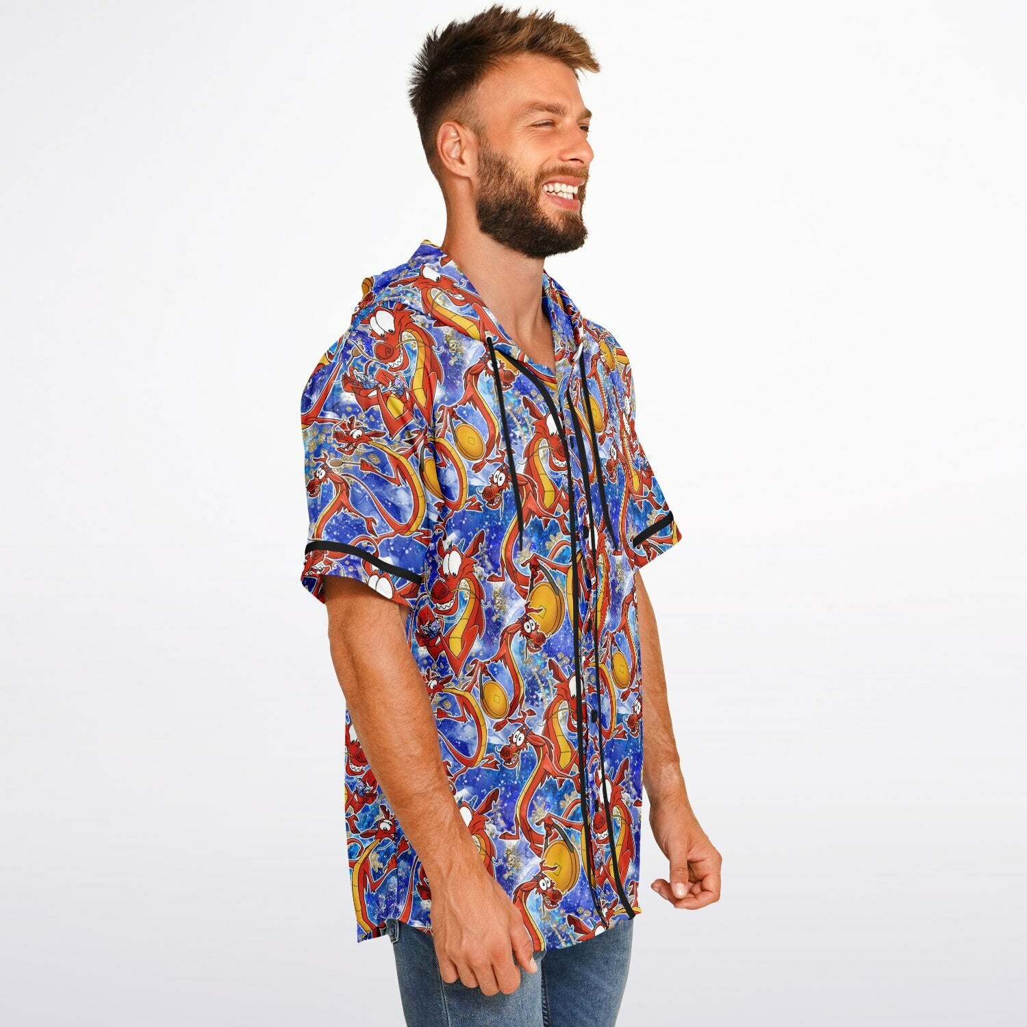 Mushu - Hooded Baseball Jersey