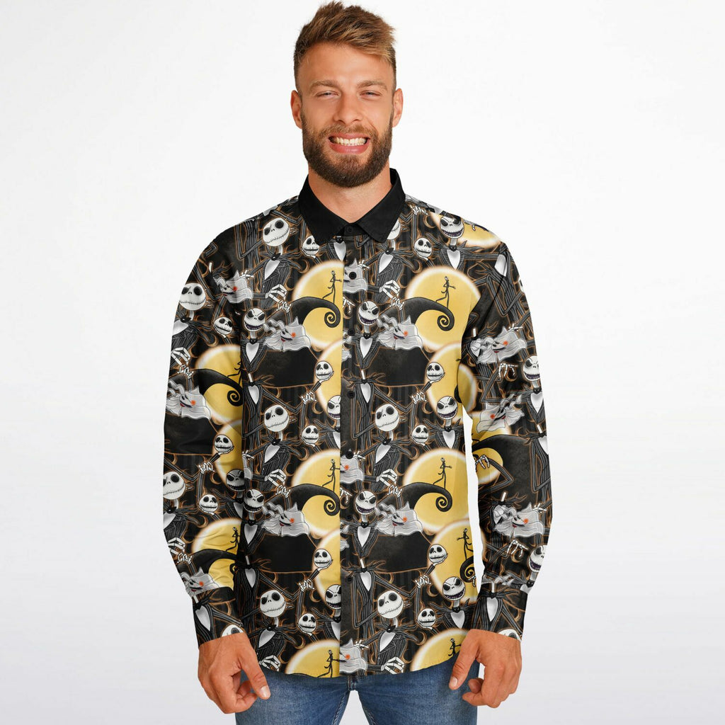 Jack Skellington - Long Sleeve Button Down Shirt