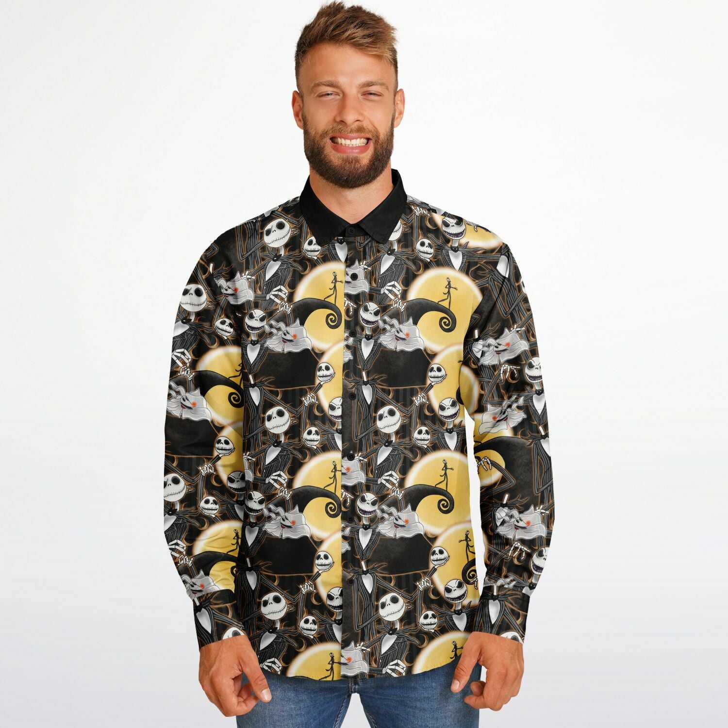 Jack Skellington - Long Sleeve Button Down Shirt