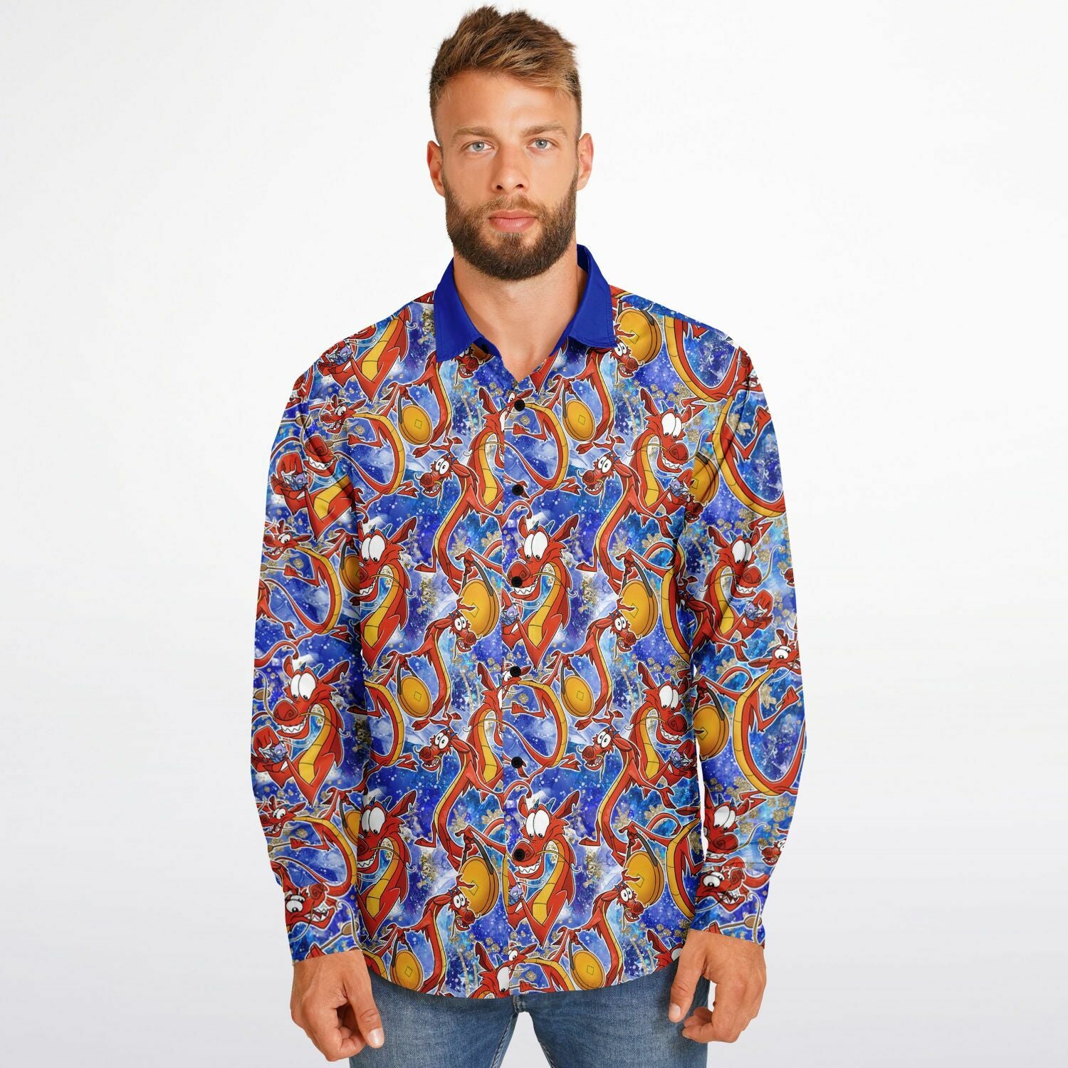 Mushu - Long Sleeve Button Down Shirt