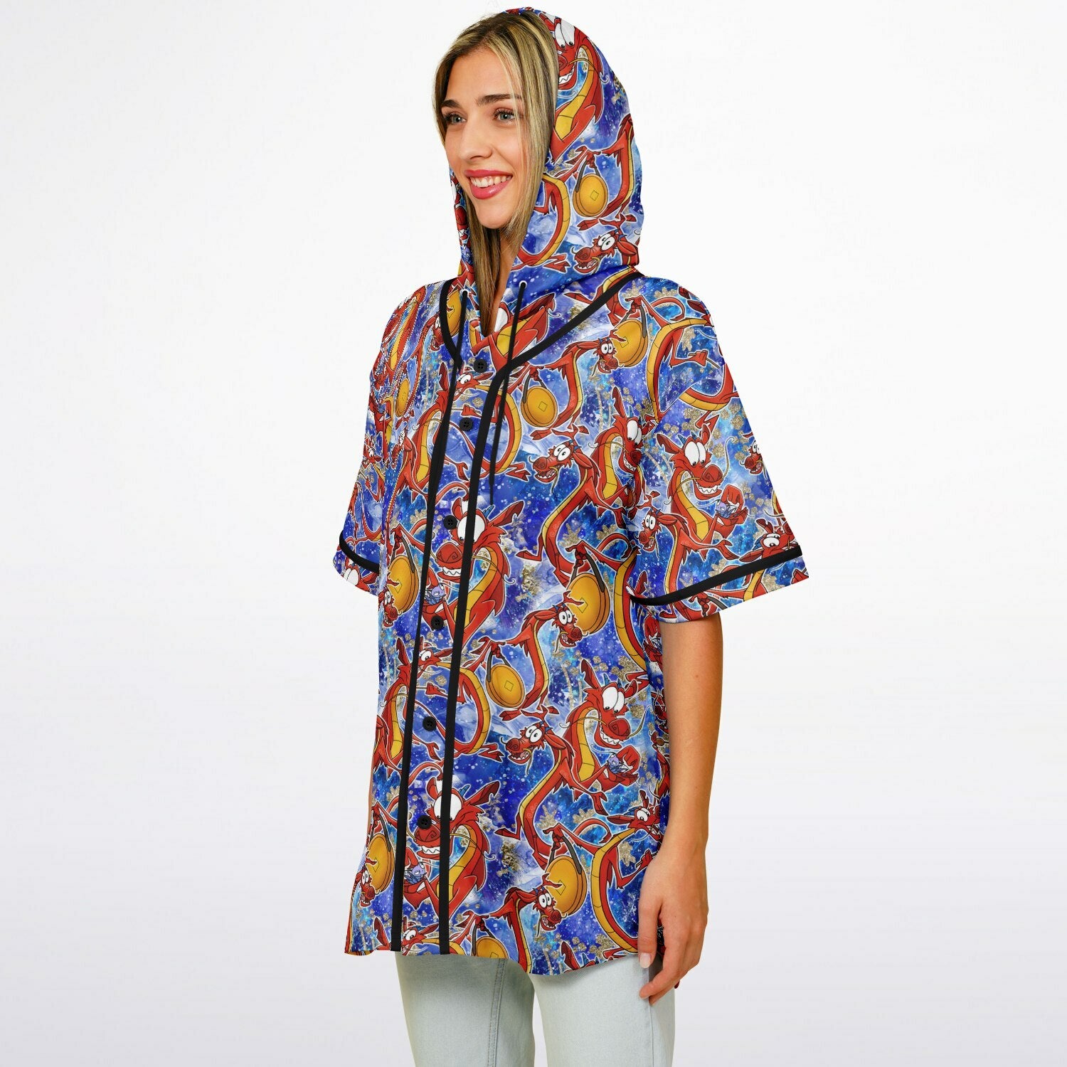 Mushu - Hooded Baseball Jersey