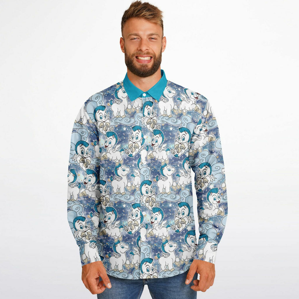 Baby Pegasus - Long Sleeve Button Down Shirt