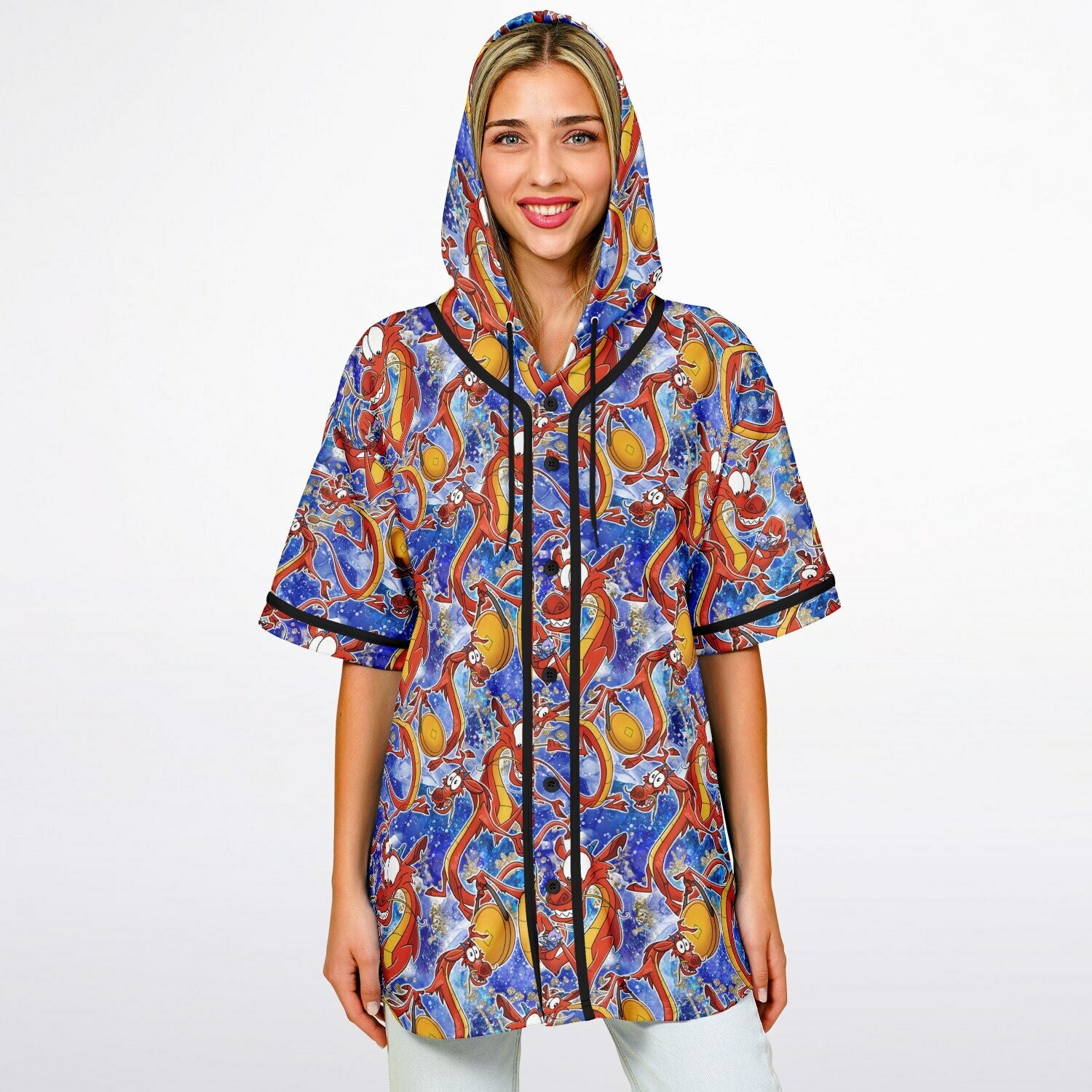 Mushu - Hooded Baseball Jersey