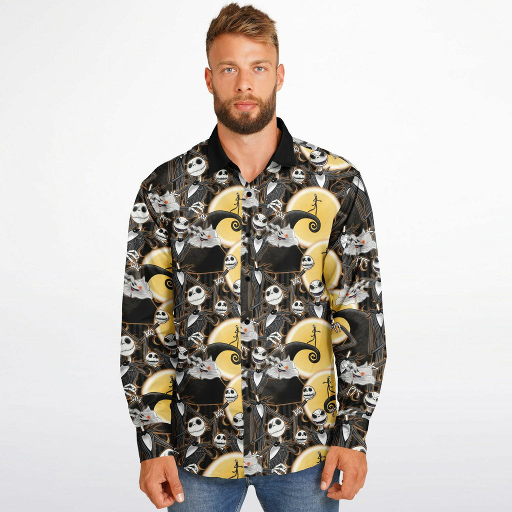 Jack Skellington - Long Sleeve Button Down Shirt