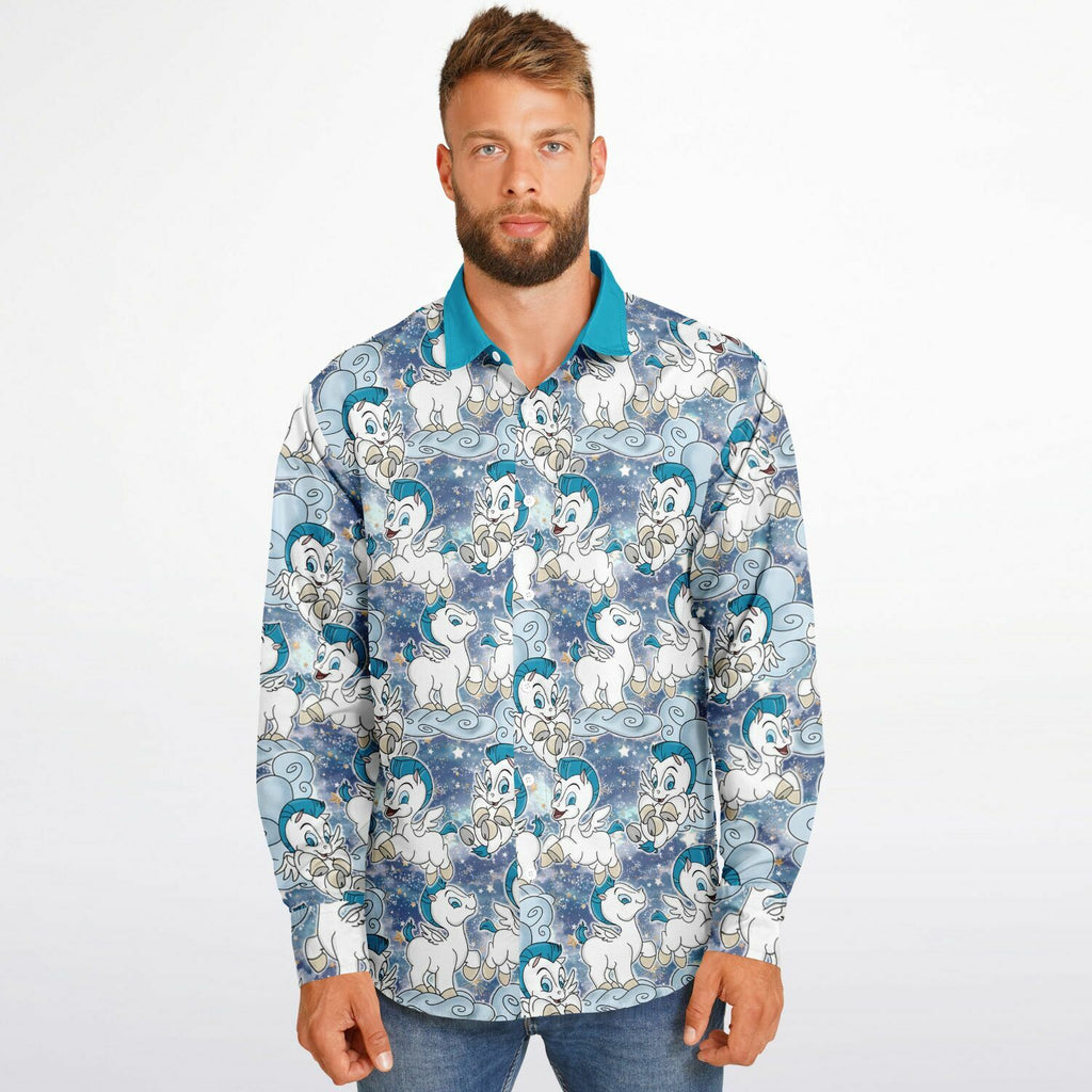 Baby Pegasus - Long Sleeve Button Down Shirt