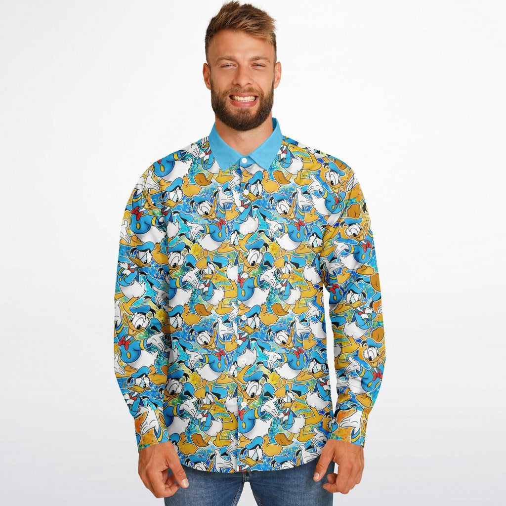 Donald Duck - Long Sleeve Button Down Shirt