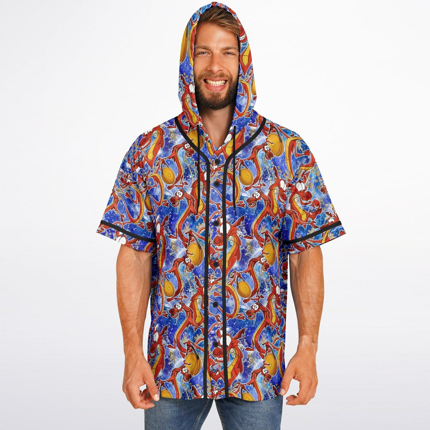 Mushu - Hooded Baseball Jersey